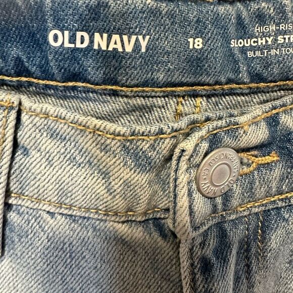 NWT Old Navy Girls High Rise Slouchy Straight Denim Jeans - Size 18 - Picture 5 of 11